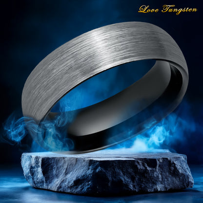 Shadow Gunmetal Black Domed 6mm Tungsten Ring