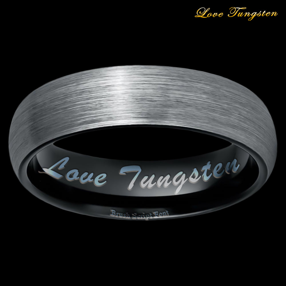 Shadow Gunmetal Black Domed 6mm Tungsten Ring